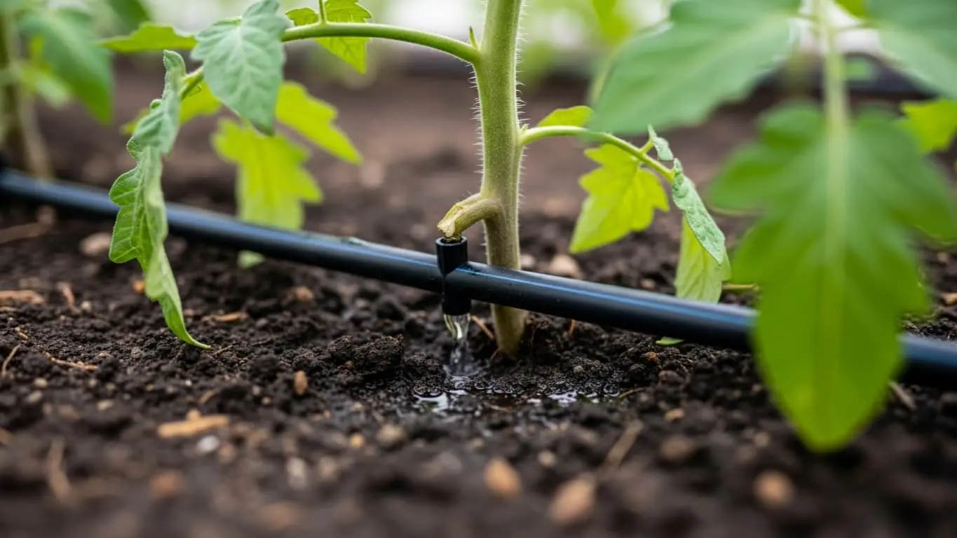 water geven tuin met irrigatie